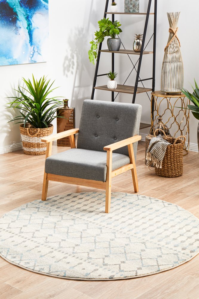 Evoke 260 Hamptons Style Indoor Rug White Round - Image 2