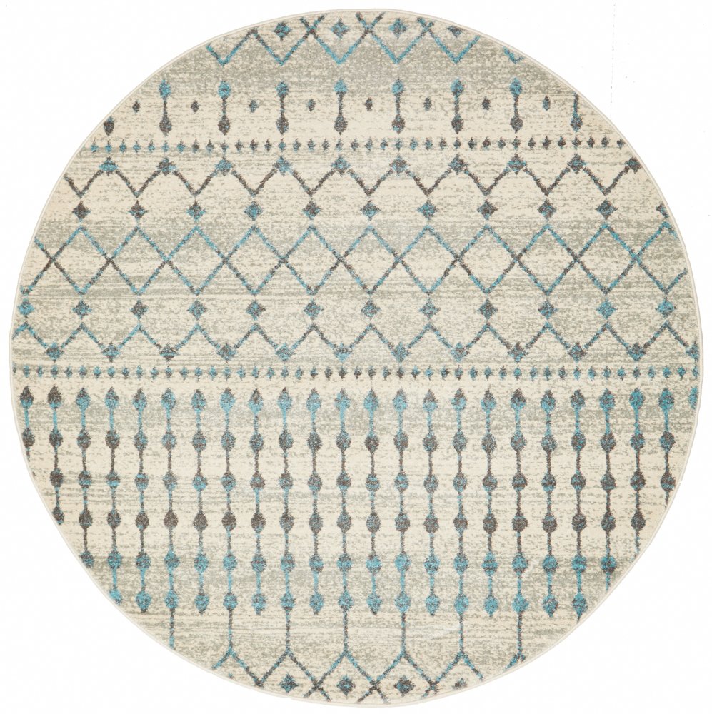 Evoke 260 Hamptons Style Indoor Rug White Round - Image 4