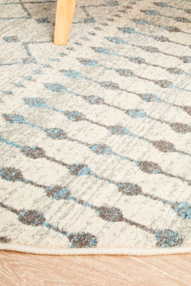 Evoke 260 Hamptons Style Indoor Rug White Round - Image 5