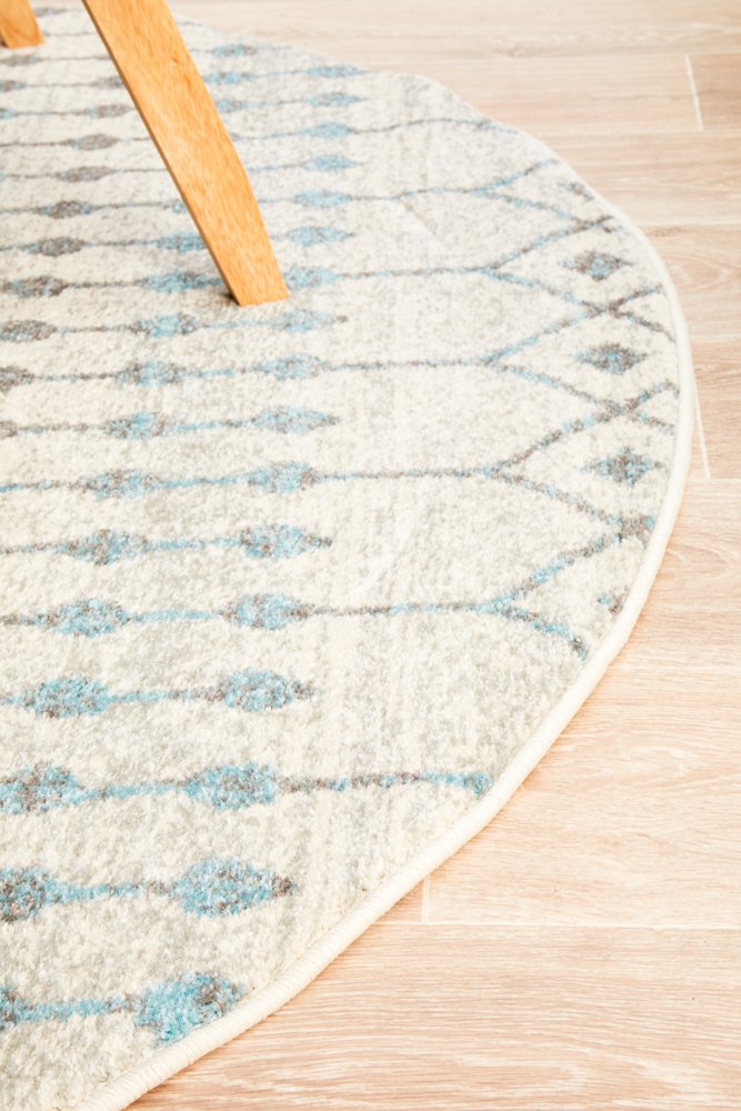 Evoke 260 Hamptons Style Indoor Rug White Round - Image 6