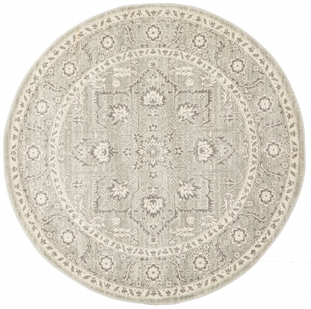 Evoke 261 Hamptons Style Indoor Rug Silver Round - Image 4