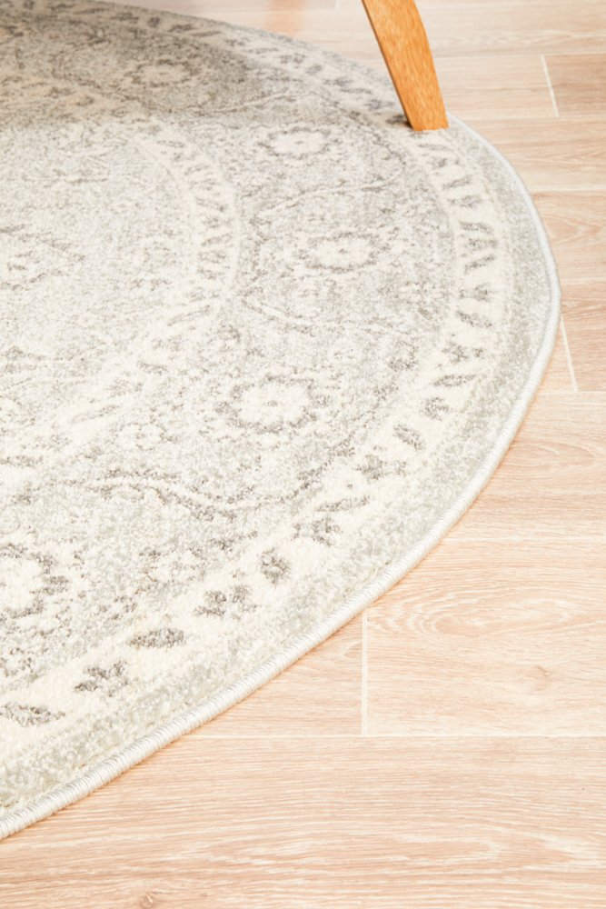 Evoke 261 Hamptons Style Indoor Rug Silver Round - Image 6