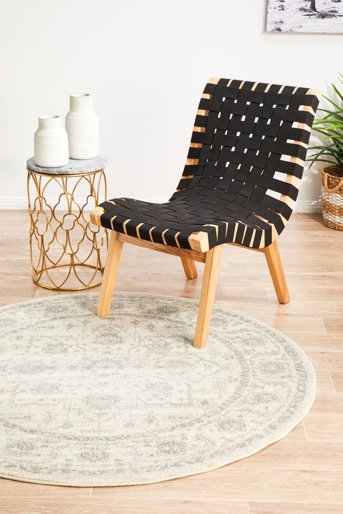 Evoke 261 Hamptons Style Indoor Rug White Round