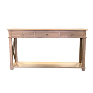 "Noosa" Hamptons Style Solid Timber Hall Table Natural Oak, 150cmW x 40cmD x 80cmH (RRP $1699)