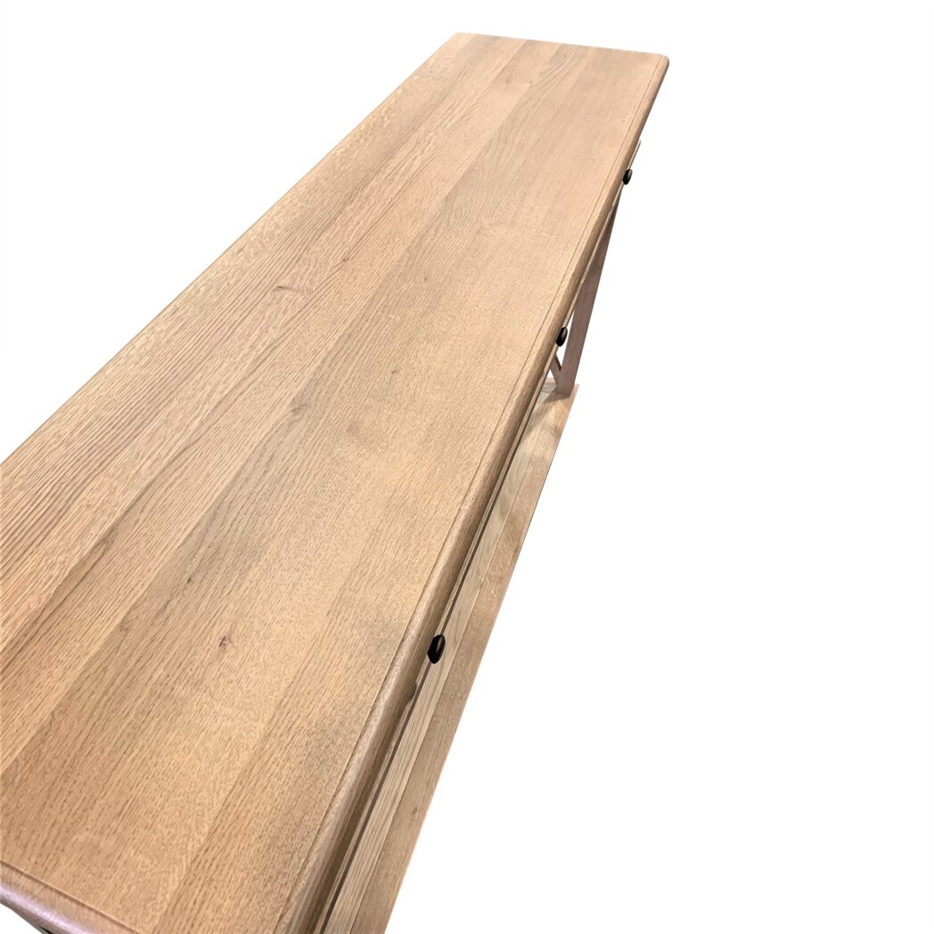 "Noosa" Hamptons Style Solid Timber Hall Table Natural Oak, 150cmW x 40cmD x 80cmH (RRP $1699) - Image 5