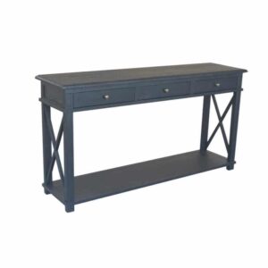 "Noosa" Hamptons Style Solid Timber Hall Table Black, 150cmW x 40cmD x 80cmH (RRP $1699)