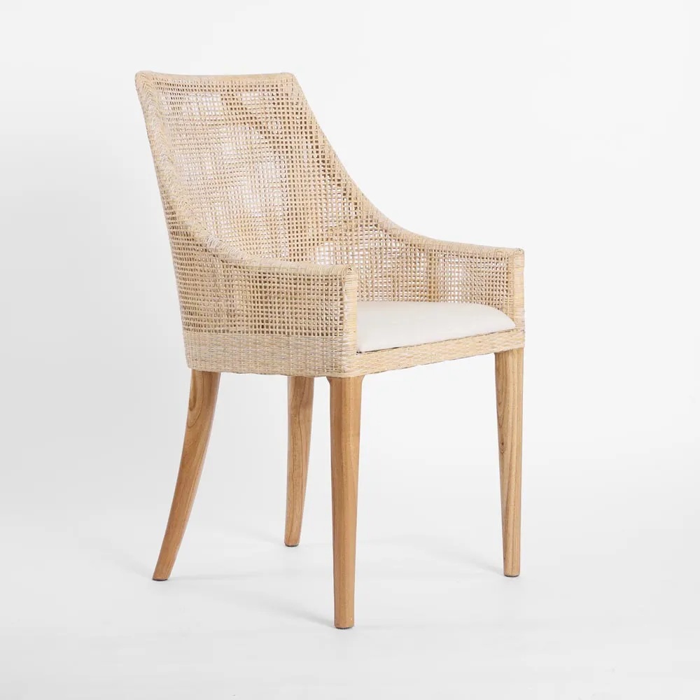 BLACK FRIDAY SALE Charlotte Rattan Dining Chair Whitewash, L 52.5cm W 56cm H 88cm (RRP $499) - Image 2