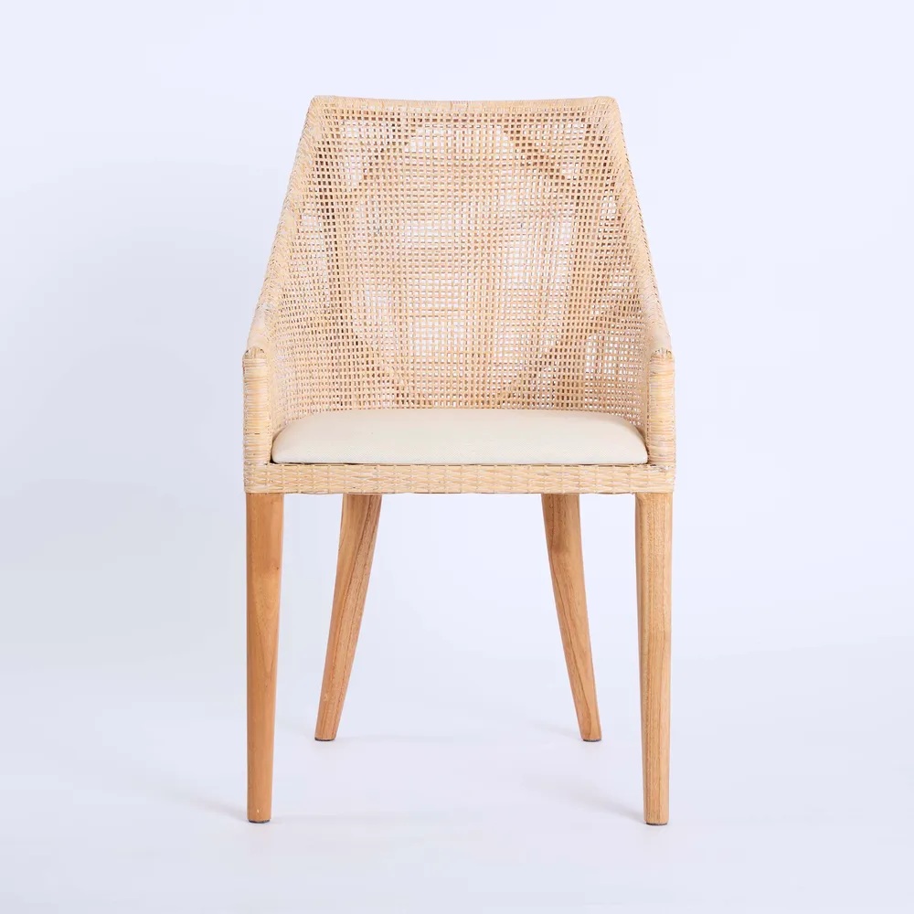 BLACK FRIDAY SALE Charlotte Rattan Dining Chair Whitewash, L 52.5cm W 56cm H 88cm (RRP $499) - Image 3