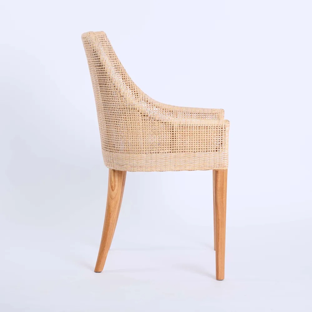 BLACK FRIDAY SALE Charlotte Rattan Dining Chair Whitewash, L 52.5cm W 56cm H 88cm (RRP $499) - Image 4