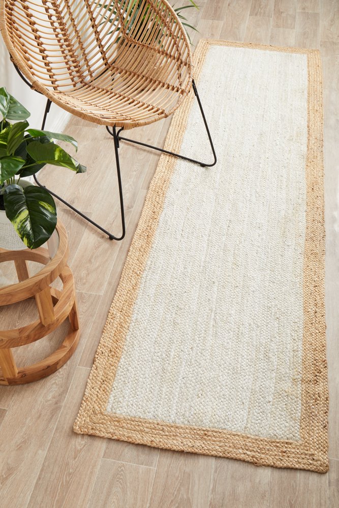 Noosa 333 Hamptons Style Indoor Rug White Natural Runner