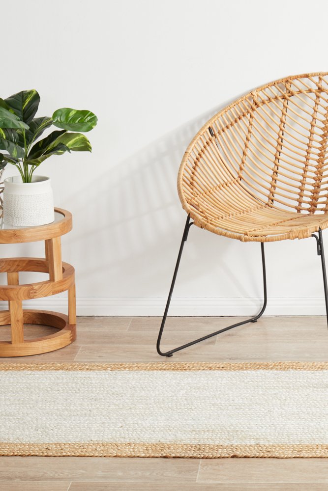 Noosa 333 Hamptons Style Indoor Rug White Natural Runner - Image 3