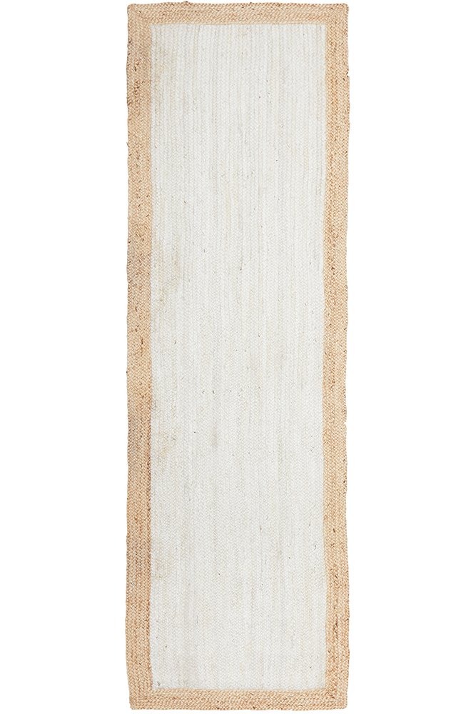 Noosa 333 Hamptons Style Indoor Rug White Natural Runner - Image 4