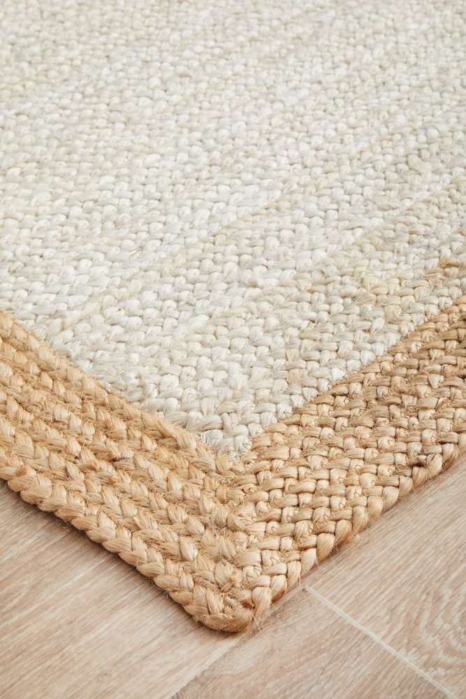 Noosa 333 Hamptons Style Indoor Rug White Natural Runner - Image 5