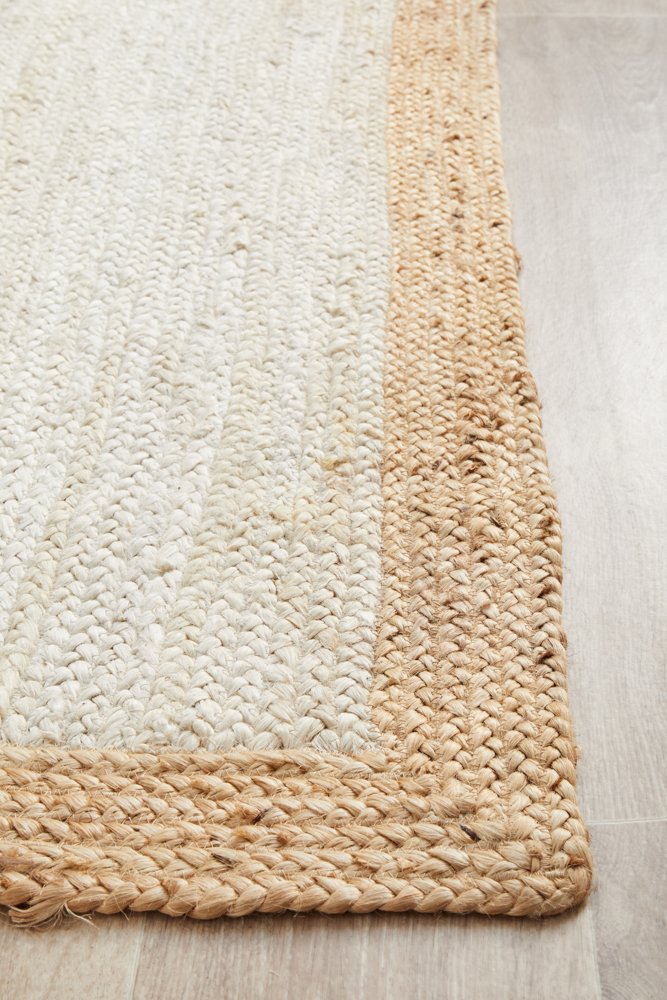 Noosa 333 Hamptons Style Indoor Rug White Natural Runner - Image 6