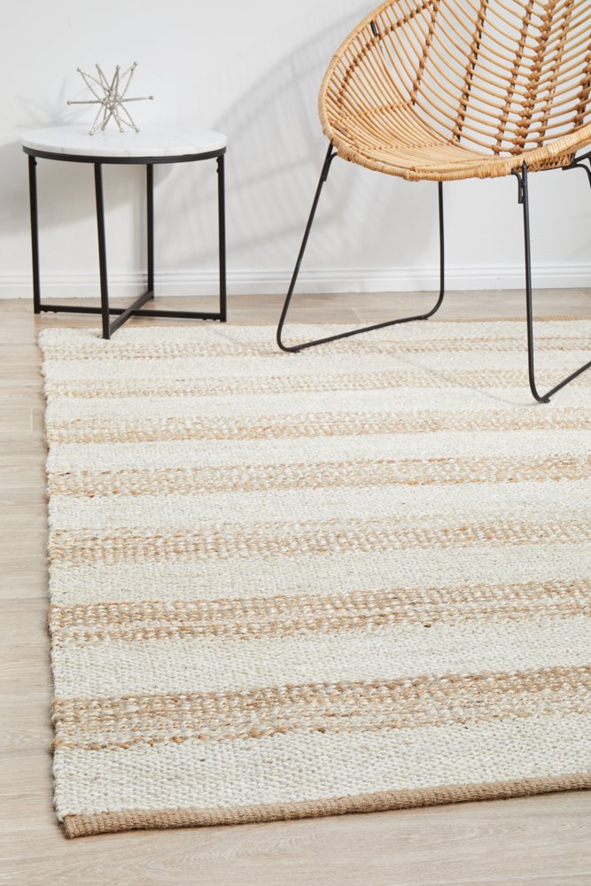 Noosa 555 Hamptons Style Indoor Rug Natural White