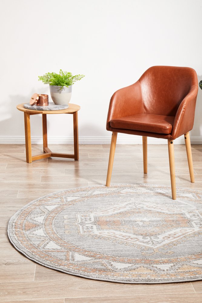 Mayfair Caitlen Hamptons Style Indoor Rug Grey Round - Image 3