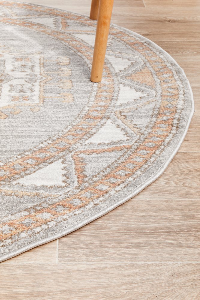 Mayfair Caitlen Hamptons Style Indoor Rug Grey Round - Image 6