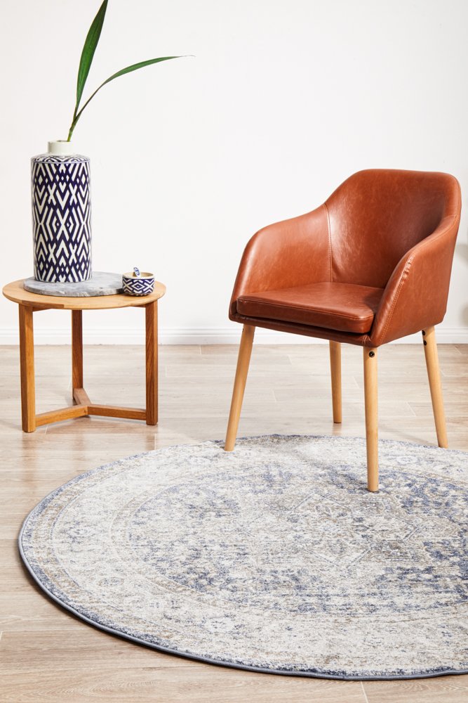 Mayfair Hugo Hamptons Style Indoor Rug Ocean Round