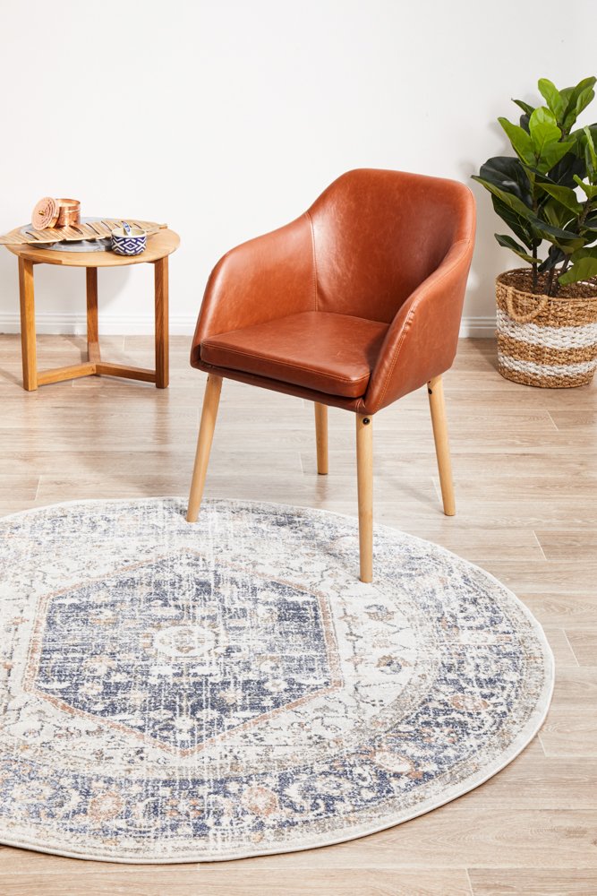 Mayfair Lorissa Hamptons Style Indoor Rug Blue Round - Image 3