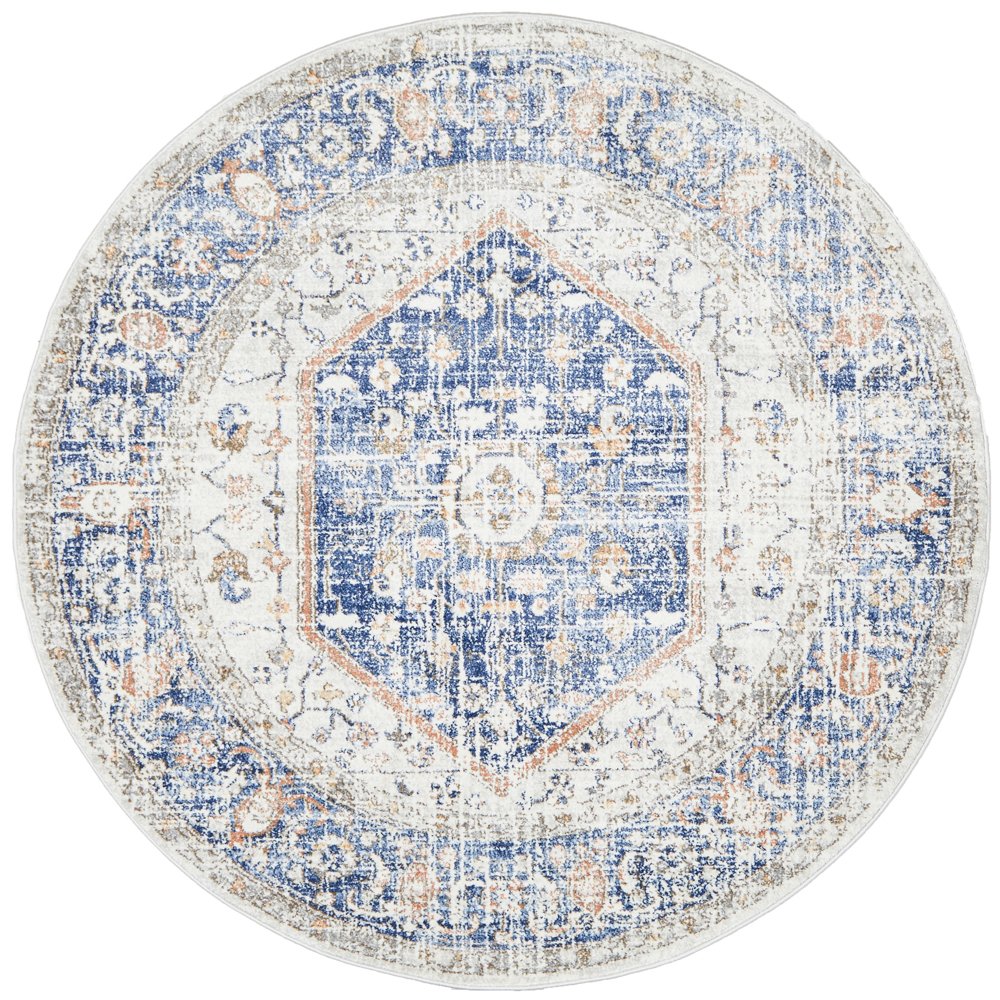 Mayfair Lorissa Hamptons Style Indoor Rug Blue Round - Image 4