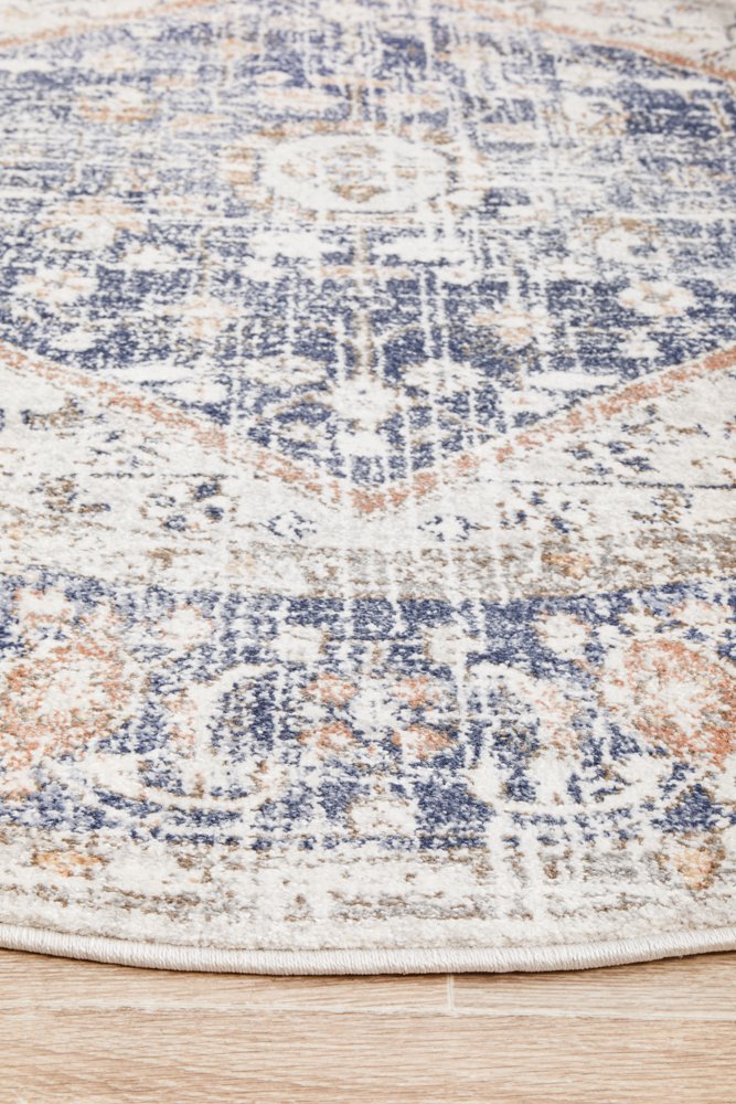 Mayfair Lorissa Hamptons Style Indoor Rug Blue Round - Image 5