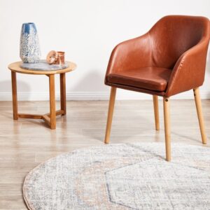 Mayfair Lorissa Hamptons Style Indoor Rug Peach Round