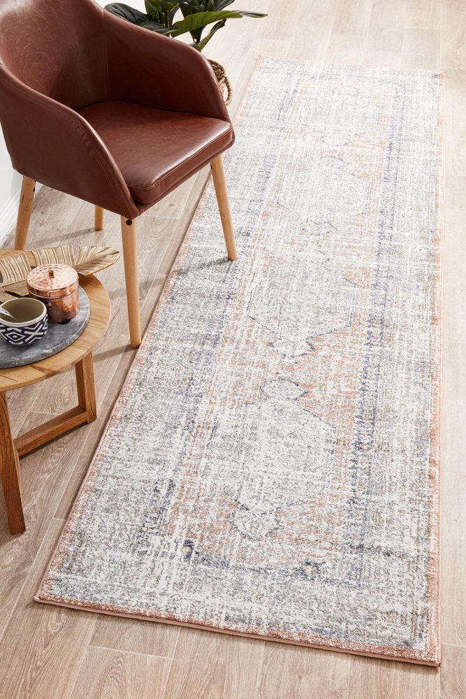 Mayfair Lorissa Hamptons Style Indoor Rug Peach Runner
