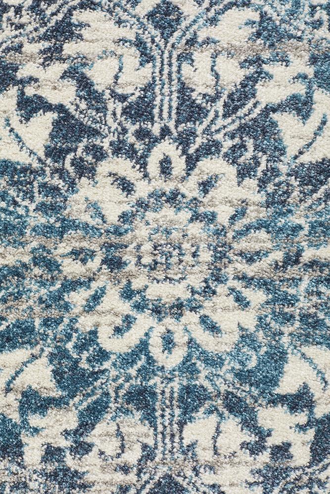 Babylon 207 Hamptons Style Indoor Rug Blue Round - Image 4