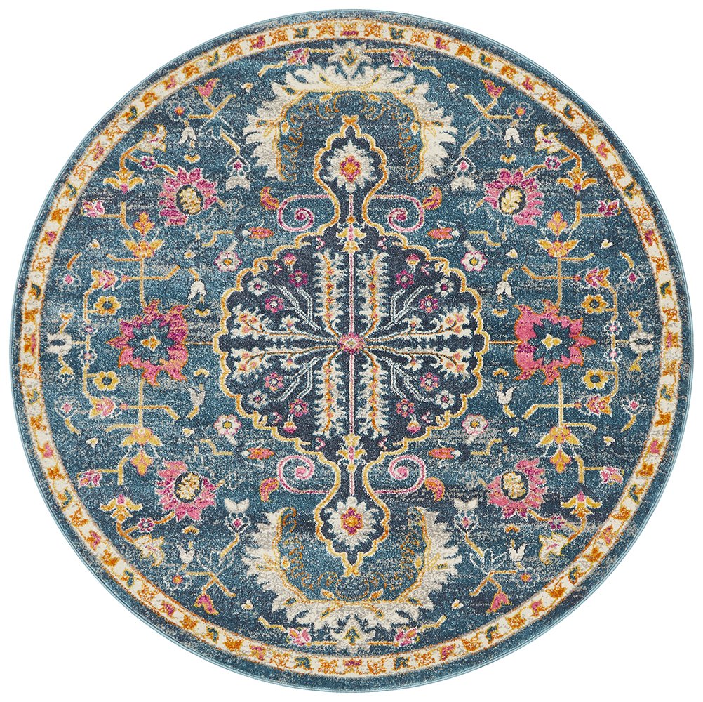Babylon 209 Hamptons Style Indoor Rug Navy Round - Image 2