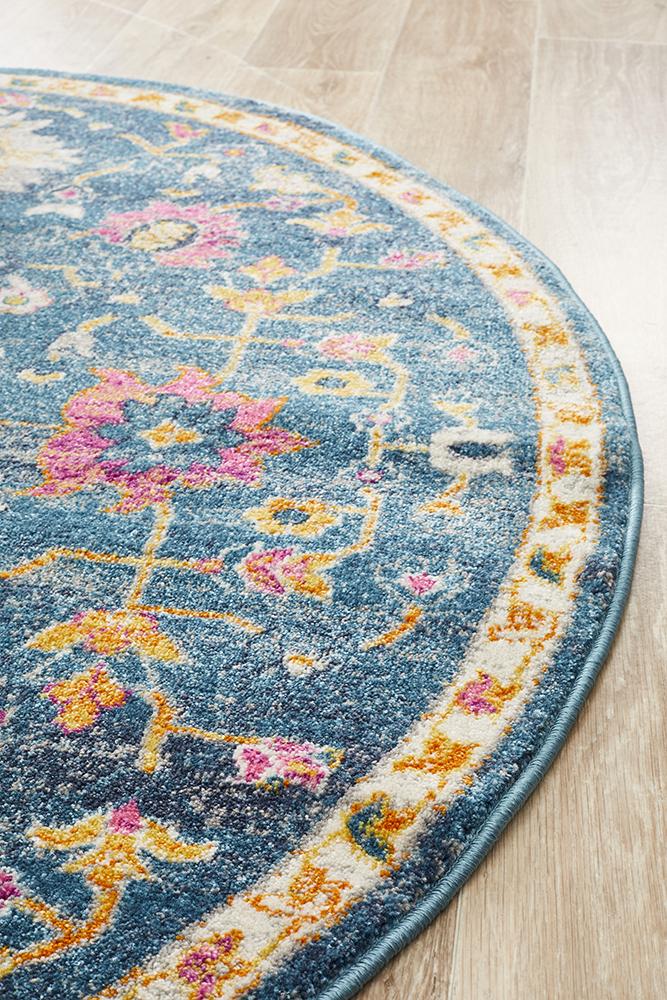 Babylon 209 Hamptons Style Indoor Rug Navy Round - Image 4