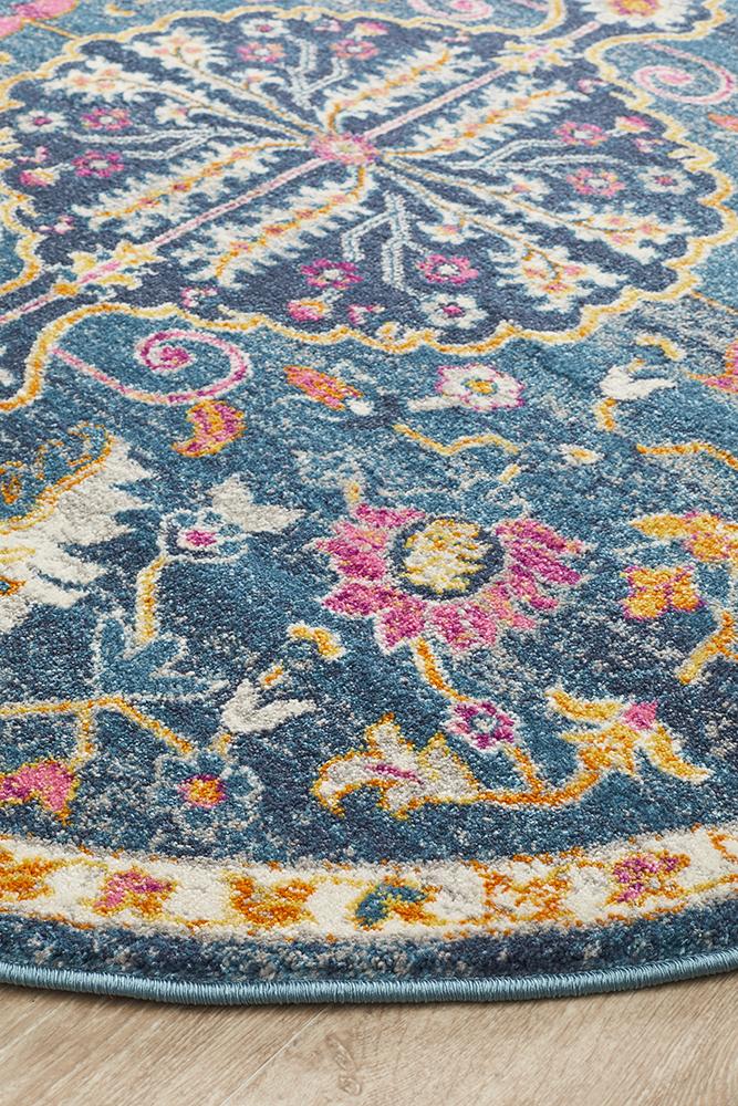 Babylon 209 Hamptons Style Indoor Rug Navy Round - Image 5