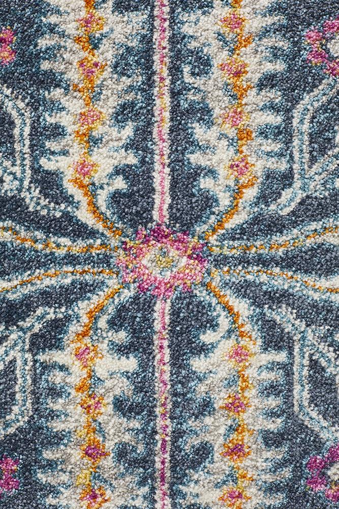 Babylon 209 Hamptons Style Indoor Rug Navy Round - Image 6