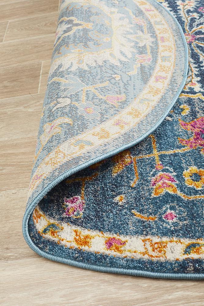 Babylon 209 Hamptons Style Indoor Rug Navy Round - Image 7