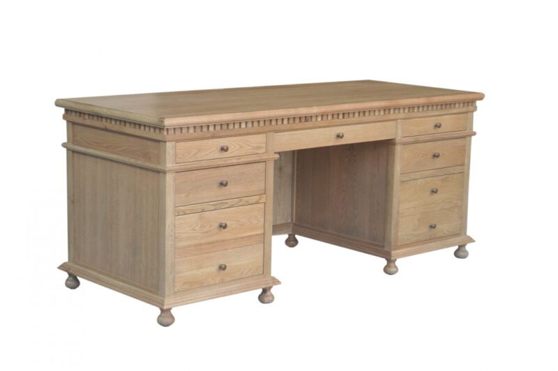 "Harbord" Hamptons Style Timber Executive Desk Natural Oak, 180cmW x 74cmD x 78cmH (RRP $3999)