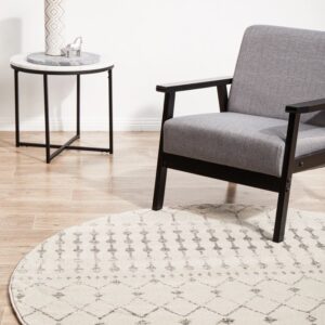 wp-image-tigress-53935.jpg Chrome Elsa Hamptons Style Indoor Rug Silver Round