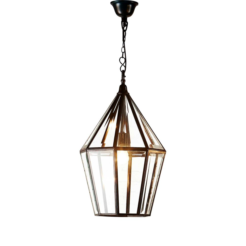 Belmont Glass Ceiling Pendant Black (RRP $1089)