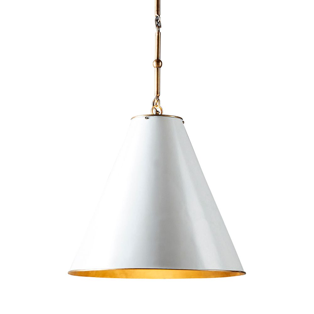 Monte Carlo Ceiling Pendant Large White and Brass (RRP $2189)