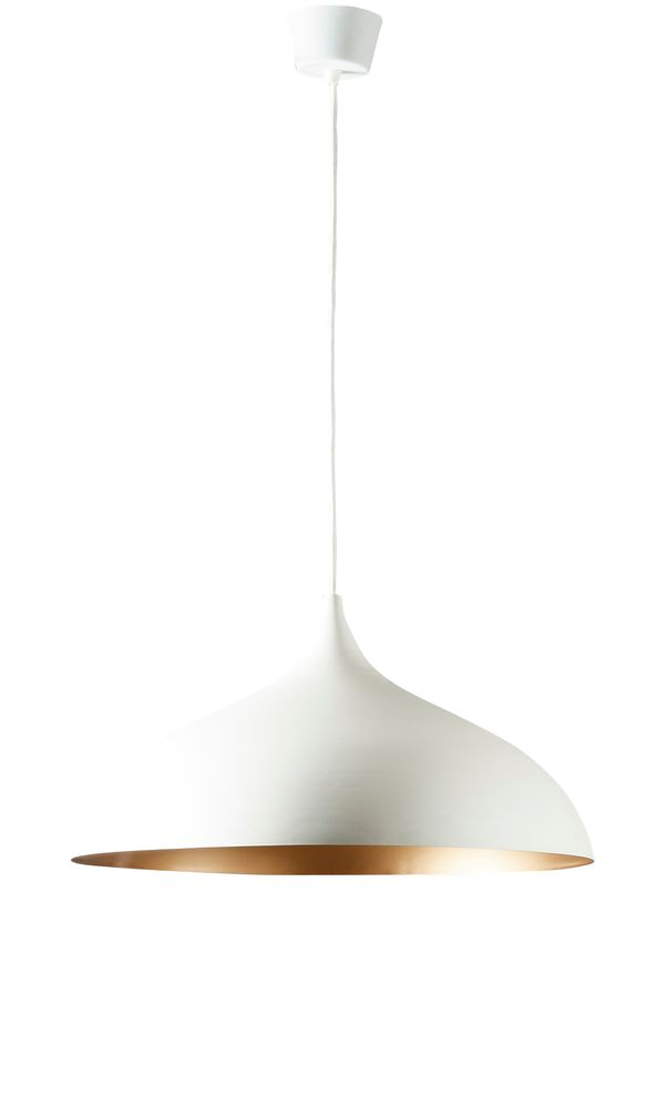 MacMillan Ceiling Pendant Large Oval White and Brass (RRP $429)