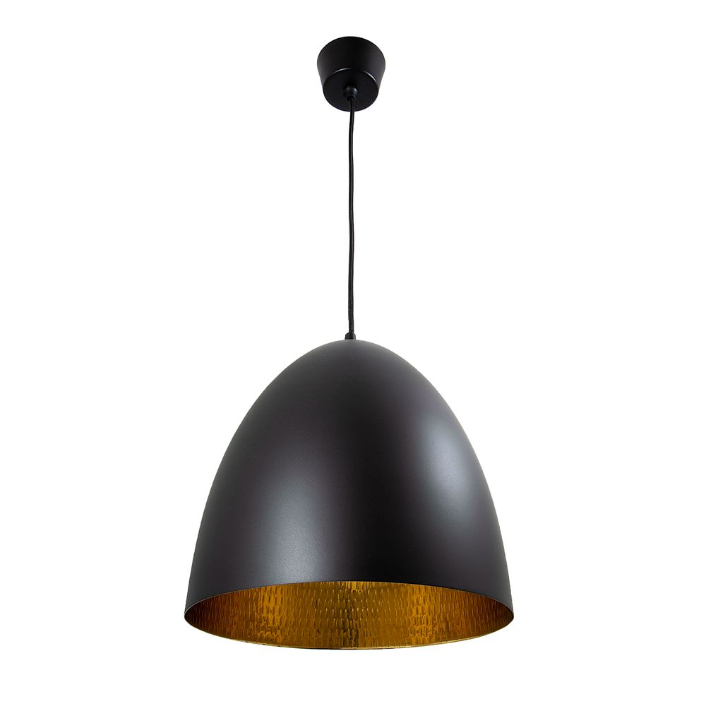Egg Ceiling Pendant Black and Brass (RRP $605)