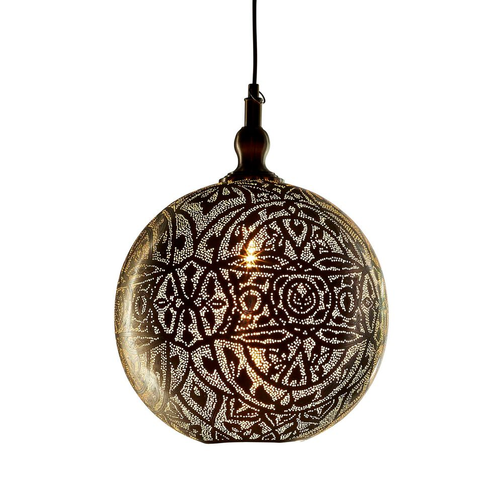 Moroccan Ball Ceiling Pendant Medium Silver (RRP $1430)