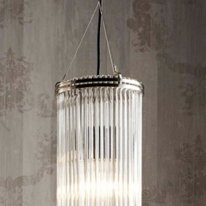 Verre Glass Ceiling Pendant Small Nickel (RRP $517)