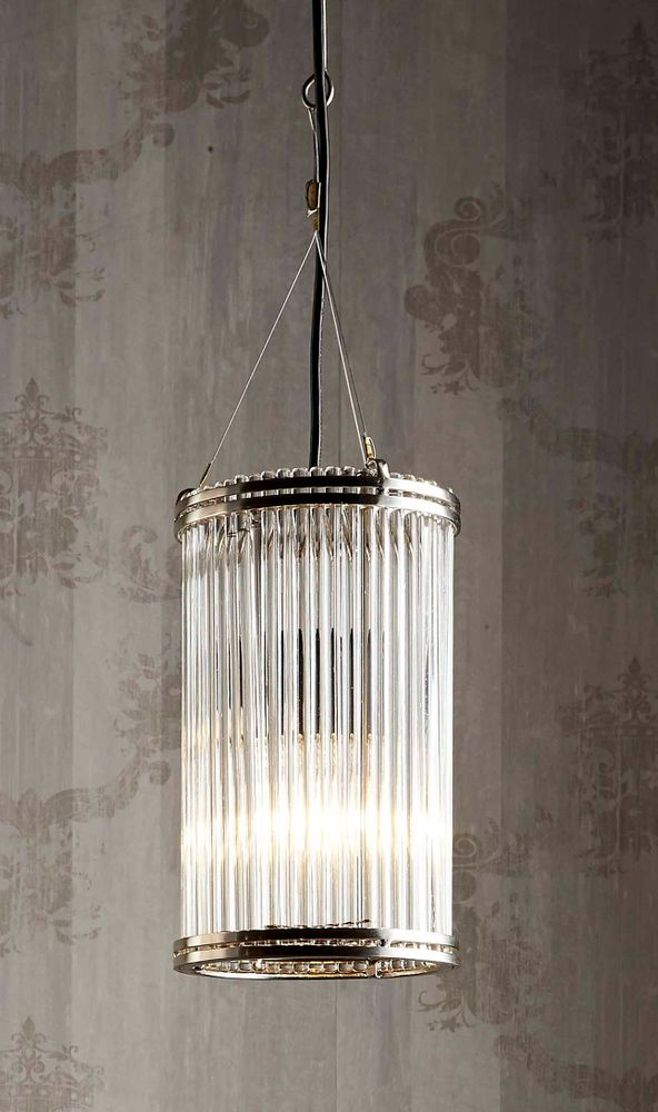 Verre Glass Ceiling Pendant Small Nickel (RRP $517)