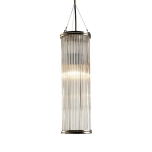 Verre Glass Ceiling Pendant Large Nickel (RRP $605)