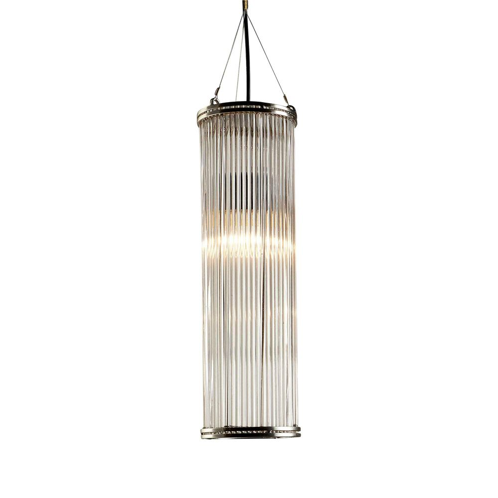 Verre Glass Ceiling Pendant Large Nickel (RRP $605)