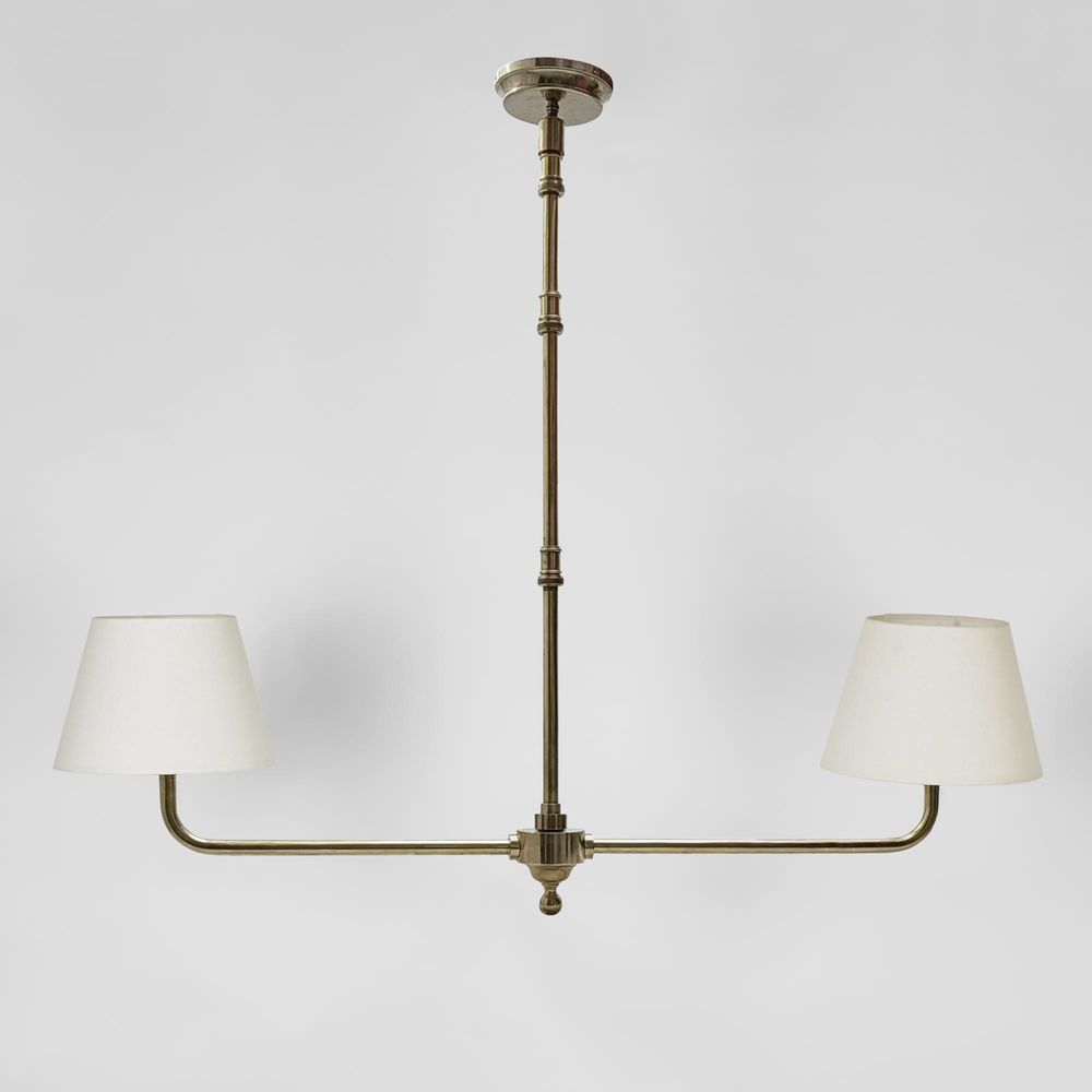 Sheridan Two Arm Pendant Antique Brass, D 14cm W 96cm H 99cm (RRP $1499) - Image 2