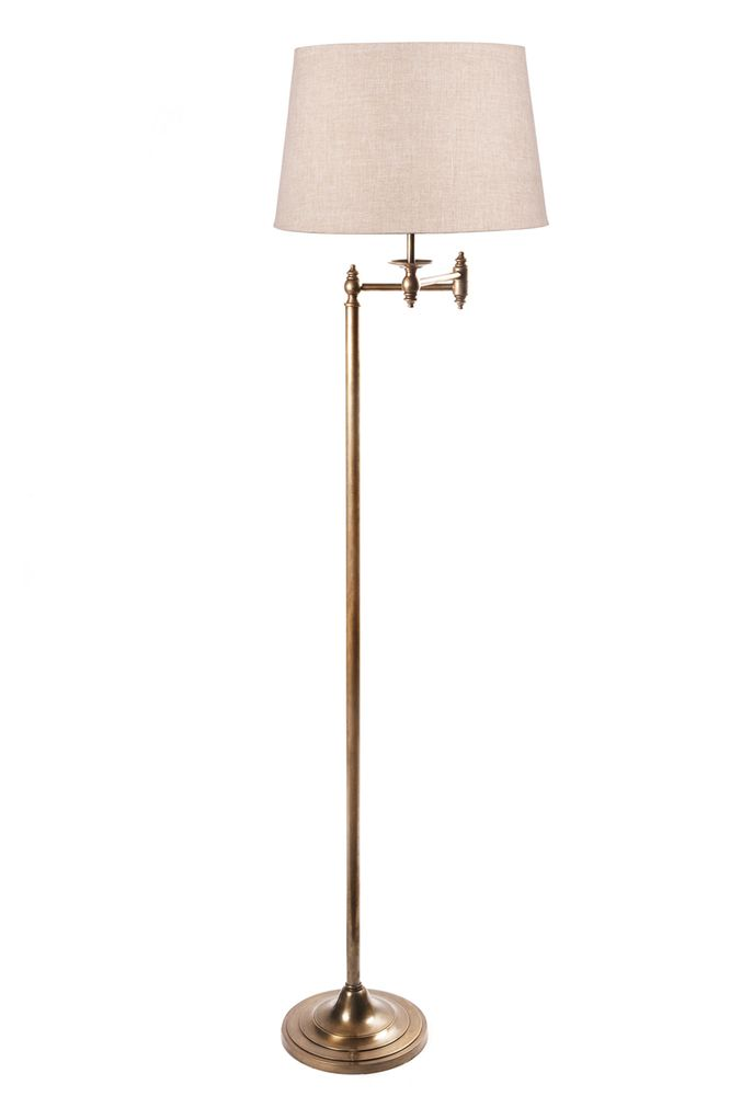 Macleay Floor Lamp Base Antique Brass (RRP $1089)