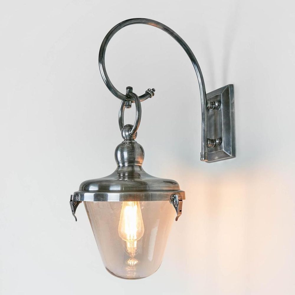 Savoy Outdoor Wall Light with Glass Shade Antique Silver (RRP $1518)