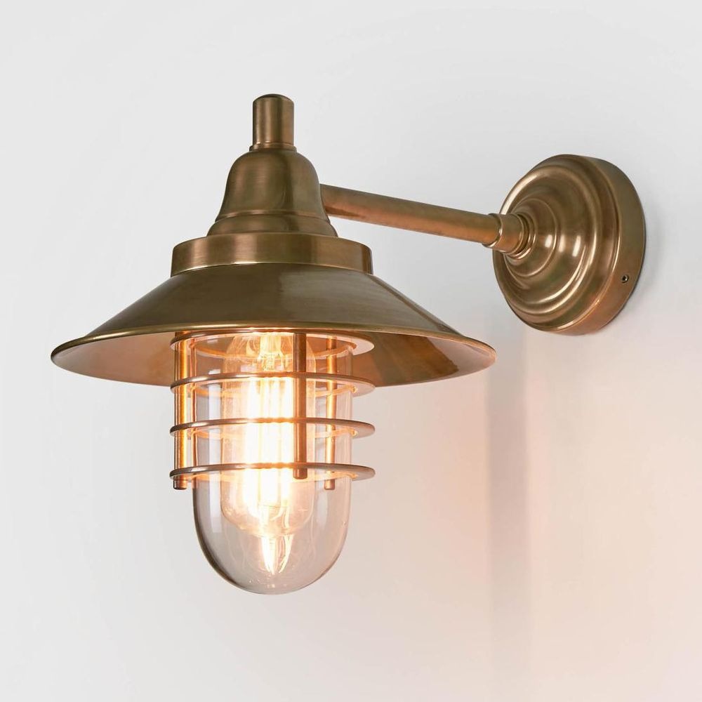 Clark Outdoor Wall Light Antique Brass (RRP $561)