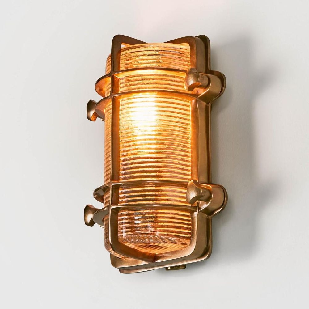 Harley Outdoor Wall Light Antique Brass (RRP $550)