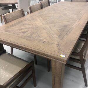"Hayman" Hamptons Style Hardwood Timber Parquetry Dining Table, RH Finish, 300x120x77cm (RRP $3999)